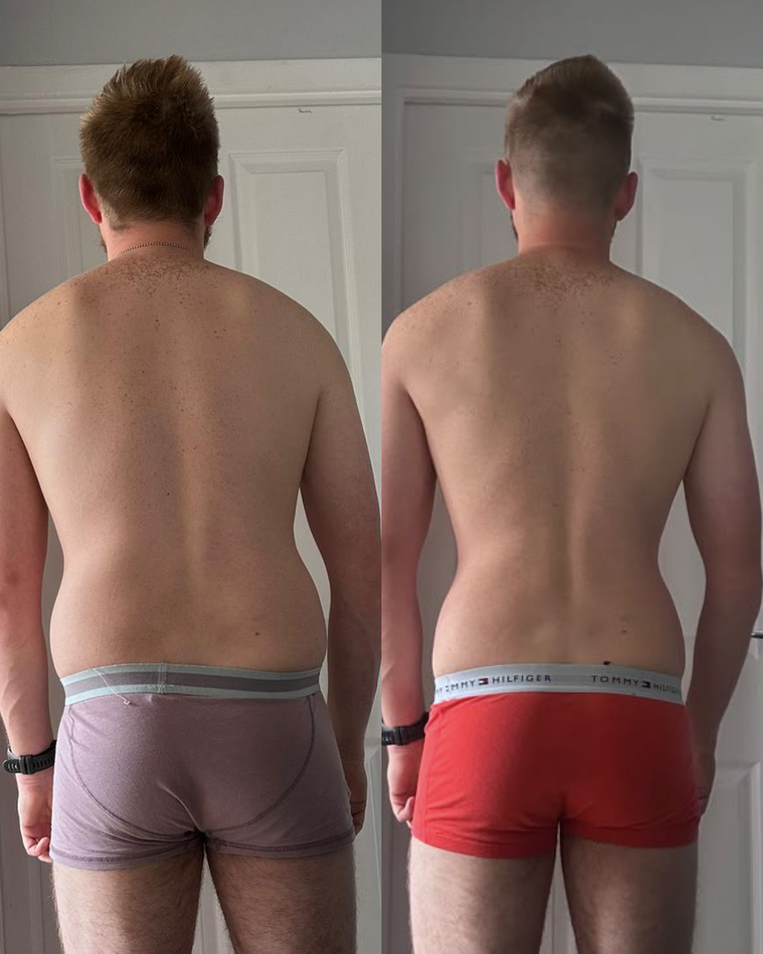 Client before and after transformation, back