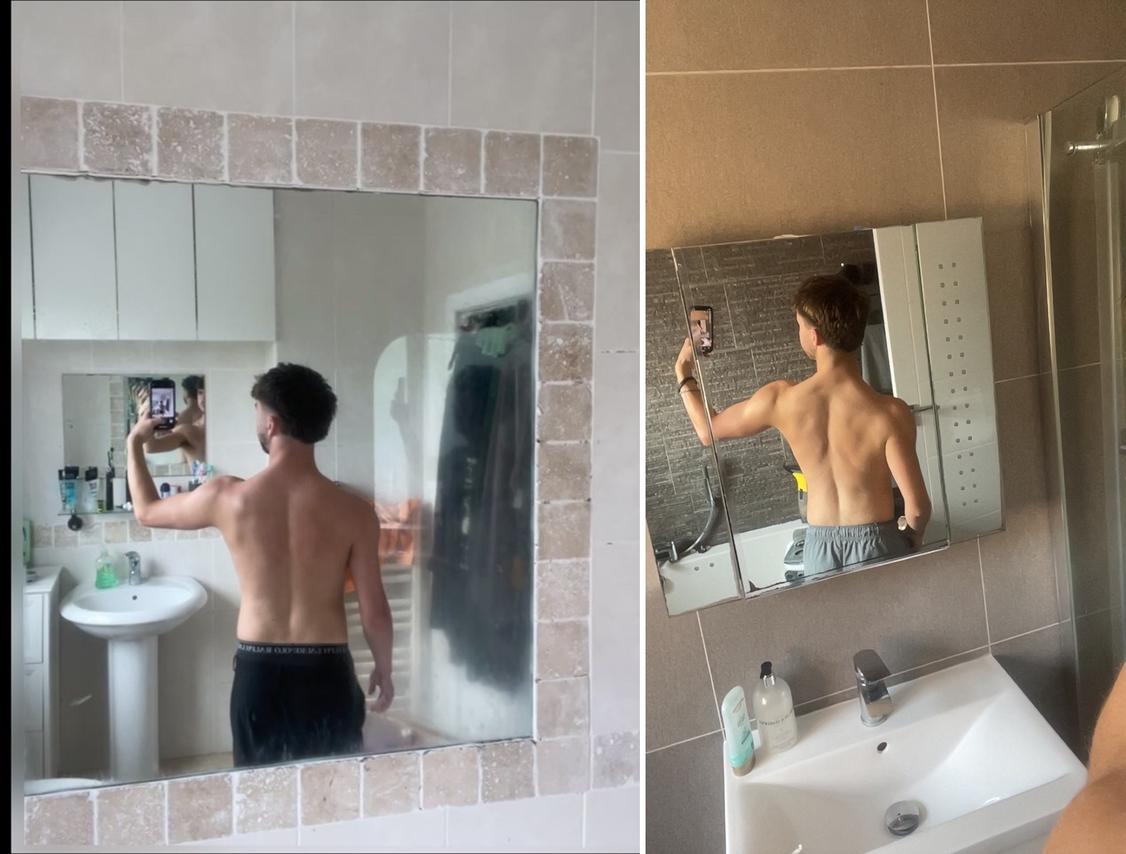 Jack before and after transformation, back